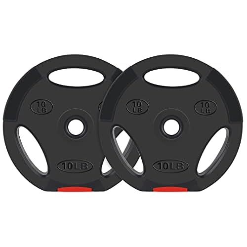 Signature Fitness Lot de 2 plaques de poids standard en vinyle de 2,5 cm pour musculation et haltérophilie, 4,5 kg