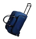 WAJJWI Bolsa De Viaje con Ruedas Bolso con Ruedas for Mujer, Bolso de Equipaje rodante for niñas, Bolsas de Viaje Cortas con Carrito, Maleta con Ruedas, Bolsos con Ruedas for Mujer(Blue)