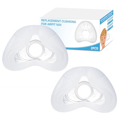2 Pack Replacement Nasal Cushion for ResMed Airfit N20 Large Compatiable with Orignal Airfit N20 Frame & Elbow Replacement Nasal CPAP Mask Cushion Soft & Durable