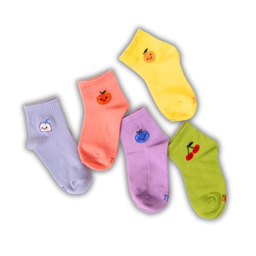 Image of THELA GAADI Printed Kids Socks | Ankle Length Pure Cotton Socks for Kids Boys and Girls | Breathable, Odourless, Cute | Pack of 5