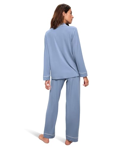 Image of Eberjey Gisele Classic Women's Pajama Set | Long Sleeve Shirt + Long Pants
