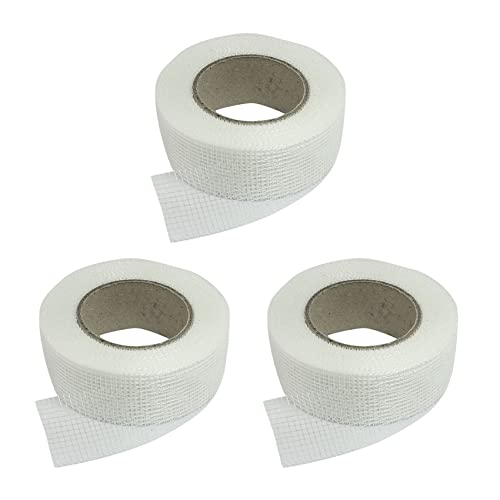 PPcdfre 3 cintas adhesivas de malla de fibra de vidrio blanca para grietas y agujeros