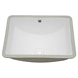 Bathroom Sink Undermount - Kichae 18'x14' Vanity Sink Modern White Rectangle Undermount Sink Porcelain Ceramic Lavatory Vanity Bathroom Sink with Overflow