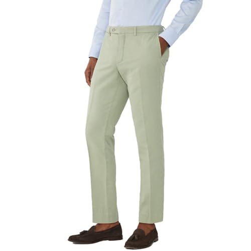 Hackett London Cott Linen Chino Pantalón, Verde (Seagrass Green), 32W/34L para Hombre