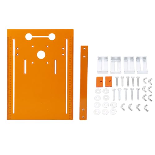 MOZUO Placa de inserción para banco de trabajo con base de sierra circular de 28x38 cm, riel guía de sierra circular de corte, rango de corte de 0 a 30 cm