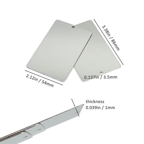 Metal Engraving Blank Stainless Steel Stamping Blanks 86 * 54mm 10 Pack, silver - Image 2