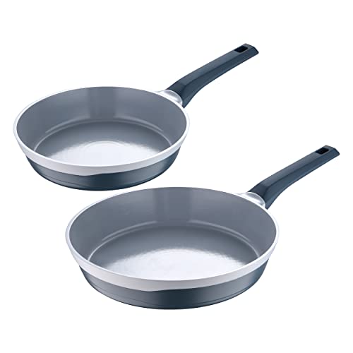 MasterPro - Frying Pans 24cm/28cm Set of 2 - Gastro Induction Cast Aluminium Non-Stick Pan Set, Professional Quality, Ceramic Coated, Ovenproof