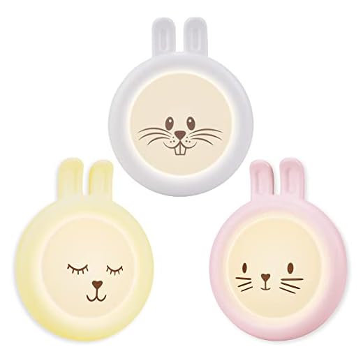 Annmore Luz Nocturna Infantil Enchufe Lampara Conejo Automático Luces Quitamiedos Dormir Bebe Recien Nacido Niño Regalo 1 año