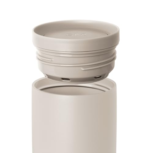 Image of Simple Modern Travel Coffee Mug Tumbler with 360 Lid | Ceramic-Lined Insulated Stainless Steel Cold Brew Iced Coffee Cup | Gift for Women Men Her Him | Voyager Signature | 16oz | Almond Birch