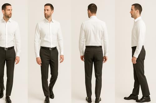 Image of Men's Premium White Linen Formal Shirt Slim Fit Breathable Office Wear Classic White Linen Shirt for Men Lightweight Formal Corporate Wear