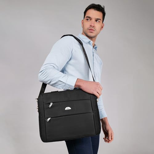 Image of KARA Unisex Nylon Vertical Messenger Bag for iPad - Crossbody Shoulder Sling Bag for Men & Women, Office, Travel & Daily Use, Multi-Pocket Small Bag I Travel Bag I Small Pouch