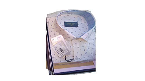 Image of Bharat Clothes Stores Men Cotton Neon Plus Grey Printed Designed White Formal Shirt Size XXL