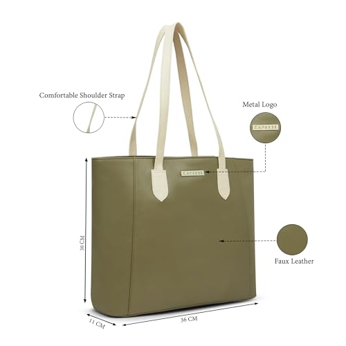 Image of Caprese Devon Large Tote Bag for Women with Comfortable Straps & Multi-Compartment | Stylish Shoulder & Handheld Bag | Fits Up to 16 Inch Laptop | Perfect for Work, Travel & Daily Use