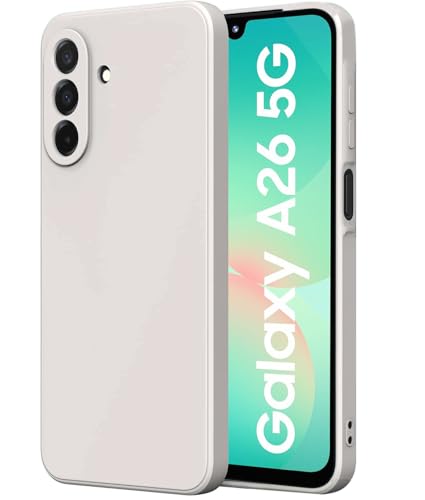 Image of DIZORO Microfiber Candy Case for Samsung A26 5G Smooth Touch Cushion Liquid Soft Silicone Gel Rubber Phone Cases Non-Slip Full Body Protective Shockproof Back Cover (Stone Grey)
