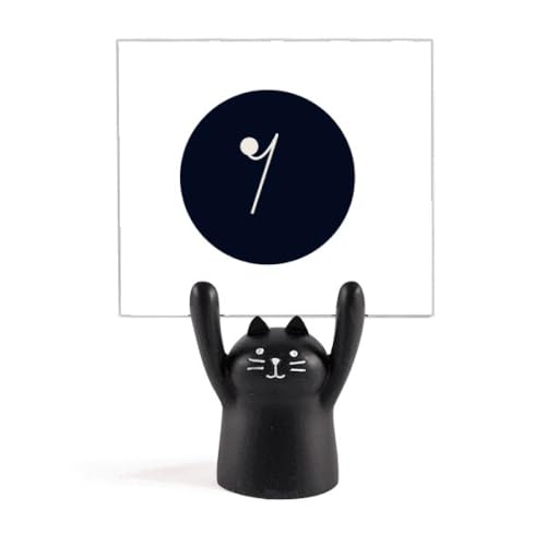 Support pour mémo et porte-note design chat noir pour décoration