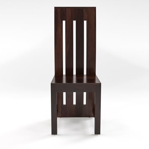 Image of Solid Sheesham Wood Dining Room Sets 4 Seater Dining Table with 4 Chairs for Dining Room, Living Room, Kitchen, Hotel, Restaurant, Cafeteria-(Zinor,Walnut)