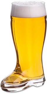 bar@drinkstuff Glass Beer Boot 1 Pint - 19.5cm Glass Boot Holds 700ml to the Brim
