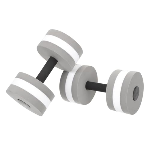 Mancuernas acuáticas de EVA gris y blanco para entrenamiento de fitness en piscina