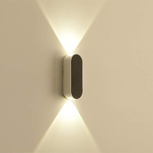 Aplique LED de aluminio de alta resistencia con doble haz blanco frío y geometría ovalada