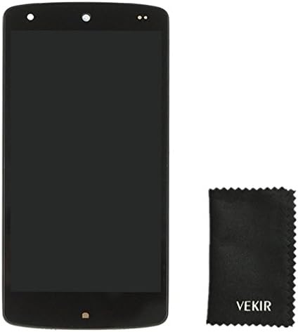 LCD Touch Digitizer Glass Screen Replacement with Frame Parts Compatible with LG Nexus 5(Black) VEKIR Retail Packaging