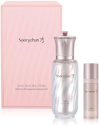 Sooryehan Ultimate Pomegranate Ampoule gift Set (55 ml/1.86 fl oz) - Skin Elasticity, Reduced Wrinkles & Skin Tone Improvement by LG Beauty. Collagen, Elastin, Vitamin C, Propolis,