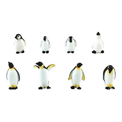 HoneyToys 8PCS Miniature Garden Herd of Penguins, Miniature Figurines, Fairy Garden Accessories, Fairy Garden Supplies, Fairy Garden Animals for Fairy Garden, Plant Pots, Bonsai Craft Decor Cover