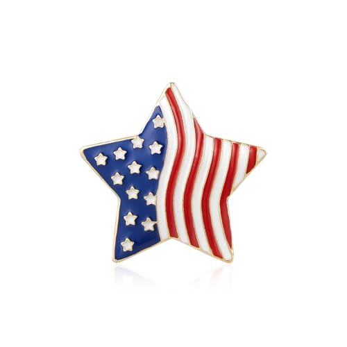 Image of YOQUCOL USA Flag Womens Brooch Pin American Patriotic Enamel Brooches for Women Dress Accessories