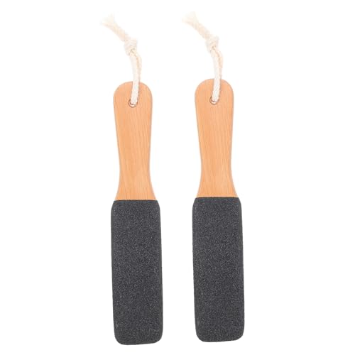 BESTYASH 2 piezas Limas de Pies Portátiles de Madera Doble Cara Removedor de Durezas y Muerta Herramienta Ergonómica para Pedicura Casa