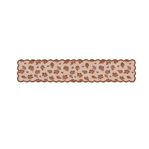 71x14in Thanksgiving Harvest Themed Lace Table Runner & Maple Leaf Prints - image 4
