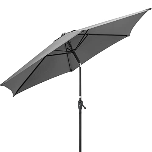 CHRISTOW Tilting Garden Parasol Umbrella UV Protective Polyester Canopy With Crank Handle