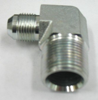 AF C5405-12-20 - 3/4 Male JIC (1-1/16''-12 Threads) x 1-1/4 Male Pipe (1.660''-11.5 Threads) 90° - Male Elbow