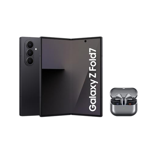 Samsung Galaxy Z Fold7 AI Phone + Buds3 Pro, Thin and Light Foldable Design, Large Screen, 200MP Camera, 1TB Storage, 16GB Ram, Jet Black, 3 Year Extended Warranty (UK Version)