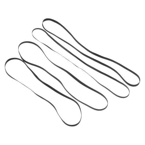 LIGIGWASH Correas para Tocadiscos y Fonógrafo 4 Piezas Duraderas y Flexibles Compatibles Grabadoras de Vinilo, Reemplazo de Caucho para Reparación de Platos Giratorios, Uso Doméstico Negro