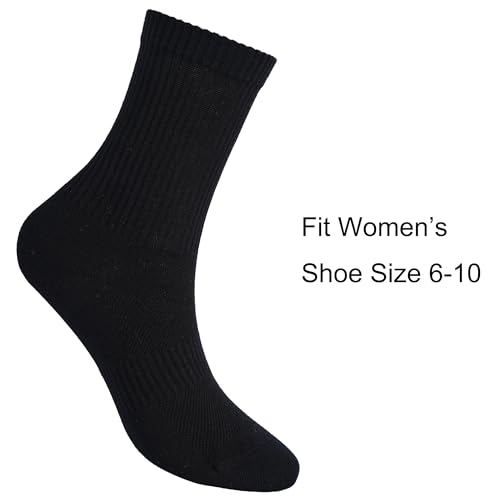 Image of Womens Anti Odor Seamless Breathable Moisture Wicking Cotton Ankle /Crew Running Hiking Dress Socks,Size 6-10
