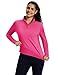 MAGCOMSEN Long Sleeve Shirts for Women Fleece 1/4 Zip Thermal Pullover Athletic Running Warm Collared Tops Rosered M