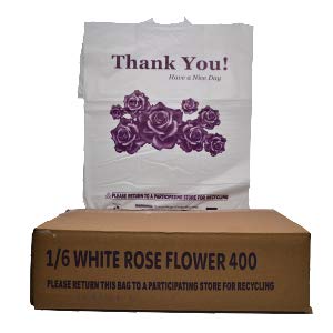 Flower Printed White Plastic Shipping Bag (1/8) 20MIC [MWF]
