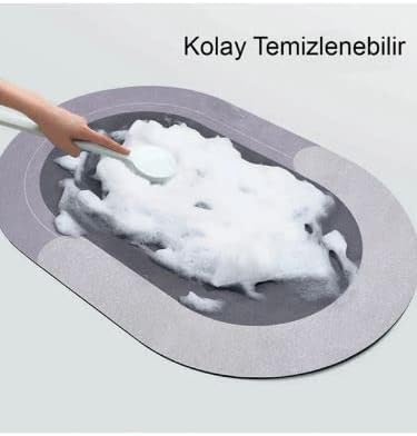 Sihirli Su Emici Banyo Paspası Kaymaz Tabanlı Abdest Paspası
