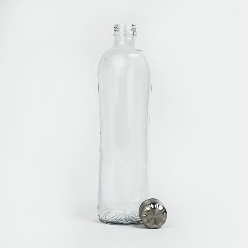 Image of Glassbunny Glass Water Bottle with Leak-Proof Airtight Stainless-Steel Lid for Water, Smoothie, Juices - Reusable Travel 500ml Borosilicate Glass Drinking Fridge Bottles Pack of 4