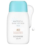 GOONGBE Waterful Sun Lotion Mild SPF 40 - Zinc Oxide Water Resistant Mineral Sunscreen for Babies, Kids & Adults - Hypoallergenic, Vegan, Reef-Safe - Korean Sun Care for Sensitive Skin, 2.82 fl.oz.