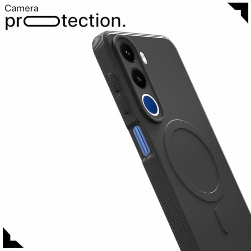 Image of Outlouders Back Cover for Realme C100x | Soft Matte Silicone | Slim Fit | Magnetic-Safe Logo Design (Magnetic-Safe Not Compatible) | Shockproof | Camera Protection Bumper Case (Black)