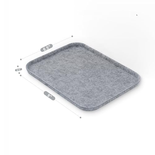 Image of Welaxy Felt tray Lid for Storage Bins Drawer Organizer bin cap of box for junk stuff stationery makeup jewelry closet bathroom minimalist lifestyle (Gray Lid, S)