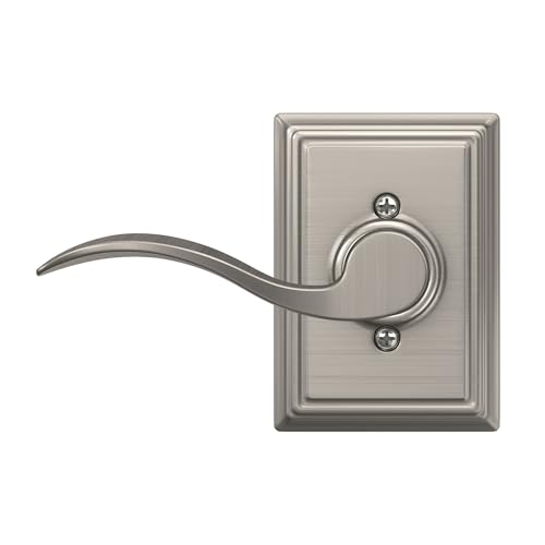 Image of SCHLAGE Accent Lever with Addison Trim Non-Turning Lock in Satin Nickel - Left Handed - F170 ACC 619 ADDLH - 568374