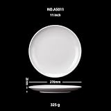 TROSIQUANJIA Biała porcelanowa zastawa stołowa, plastikowy bufet zachodni talerz - A5011 biały (278 x 28 mm)