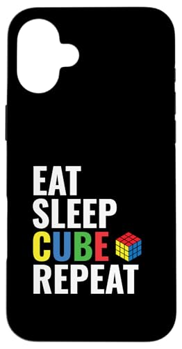 Eat Sleep Cube s[gXs[hL[upYL[u X}zP[X iPhone 16 Plus p