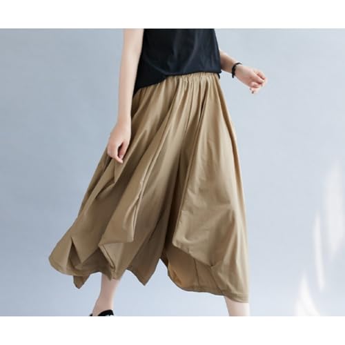 Women's Skirts Plus Size Loose Wide Leg Color Block Irregular Mid Length High Waist Versatile Casual3