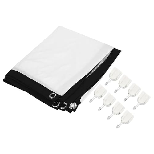 YIUPEDRFG Pantalla de proyector de 16 x 9 Pulgadas para Exteriores, Ideal para reuniones y Fiestas, Cortina portátil película 3D Blanca, 100 Pulgadas con 8 Ganchos