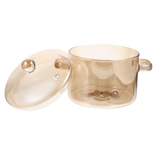 FUNNETOYU Olla de Vidrio Borosilicato para Estofado con Tapa y Asas Dobles Resistente Altas Temperaturas para Cocina y Cocción Lenta