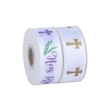 Meseey 2 Rolls 7/8 Inch He is Risen Cross Religious Ribbon for Church Services, Sunday School, Easter Services, Gift Wrap, Easter Baskets (Cross Set)