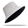 Oversize XXL Bucket Hat Reversible Extra Large Sun Hat Big Head Wide Brim Fishing Hat for Men Women Black-White #1