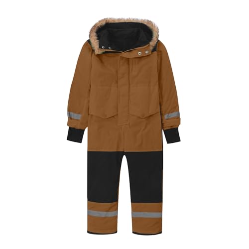 Children Ski Suit Insulated Snow Bib Overalls Thermal Warm Windproof Snowsuit with Removable (Coffee #4, 10-11 Years)2